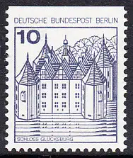 BERLIN 1977 Michel-Nummer 532C postfrisch EINZELMARKE - Burgen und Schlösser: Schloss Glücksburg