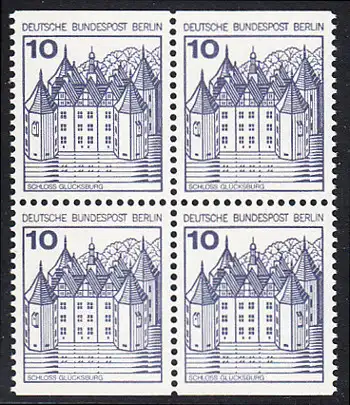 BERLIN 1977 Michel-Nummer 532CD postfrisch BLOCK - Burgen und Schlösser: Schloss Glücksburg