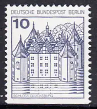 BERLIN 1977 Michel-Nummer 532D postfrisch EINZELMARKE - Burgen und Schlösser: Schloss Glücksburg