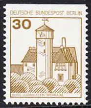 BERLIN 1977 Michel-Nummer 534C postfrisch EINZELMARKE - Burgen und Schlösser: Burg Ludwigstein, Werratal