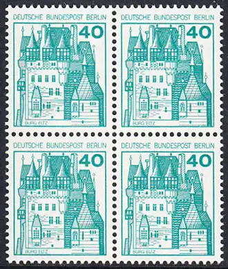 BERLIN 1977 Michel-Nummer 535 postfrisch BLOCK - Burgen und Schlösser: Burg Eltz