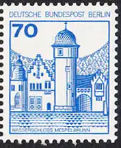 BERLIN 1977 Michel-Nummer 538 postfrisch EINZELMARKE - Burgen und Schlösser: Wasserschloss Mespelbrunn