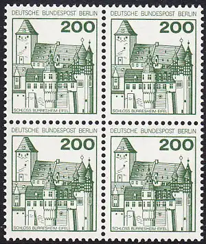 BERLIN 1977 Michel-Nummer 540 postfrisch BLOCK - Burgen und Schlösser: Schloss Bürresheim