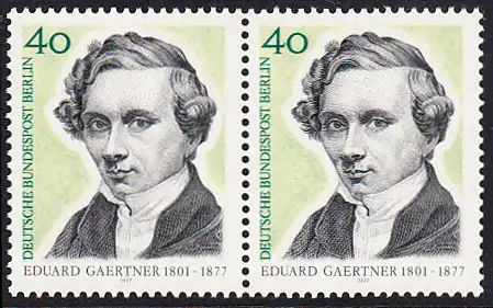 BERLIN 1977 Michel-Nummer 542 postfrisch horiz.PAAR - Eduard Gaertner, Architekturmaler
