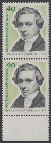BERLIN 1977 Michel-Nummer 542 postfrisch vert.PAAR RAND unten - Eduard Gaertner, Architekturmaler