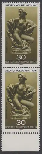 BERLIN 1977 Michel-Nummer 543 postfrisch vert.PAAR RAND unten - Georg Kolbe, Maler und Bildhauer