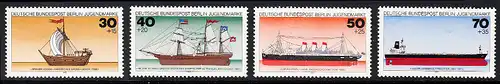 BERLIN 1977 Michel-Nummer 544-547 postfrisch SATZ(4) EINZELMARKEN - Deutsche Schiffe\r\n