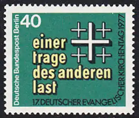 BERLIN 1977 Michel-Nummer 548 postfrisch EINZELMARKE - Deutscher Evangelischer Kirchentag, Berlin