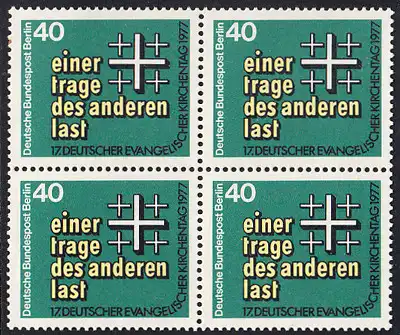 BERLIN 1977 Michel-Nummer 548 postfrisch BLOCK - Deutscher Evangelischer Kirchentag, Berlin