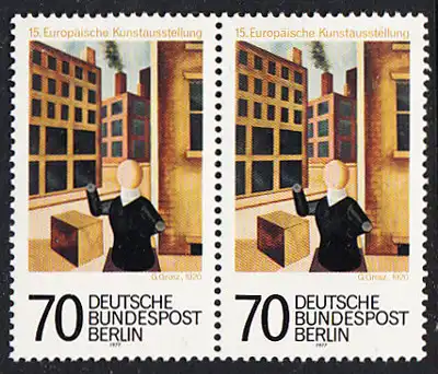 BERLIN 1977 Michel-Nummer 551 postfrisch horiz.PAAR - Europäische Kunstausstellung, Berlin