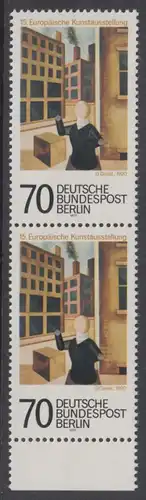BERLIN 1977 Michel-Nummer 551 postfrisch horiz.PAAR RAND unten - Europäische Kunstausstellung, Berlin