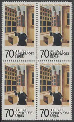 BERLIN 1977 Michel-Nummer 551 postfrisch BLOCK - Europäische Kunstausstellung, Berlin