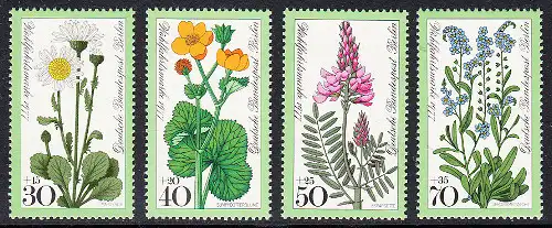 BERLIN 1977 Michel-Nummer 556-559 postfrisch SATZ(4) EINZELMARKEN - Wiesenblumen