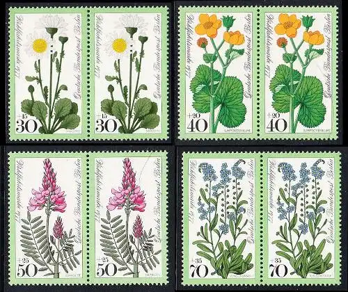 BERLIN 1977 Michel-Nummer 556-559 postfrisch SATZ(4) EINZELMARKEN - Wiesenblumen