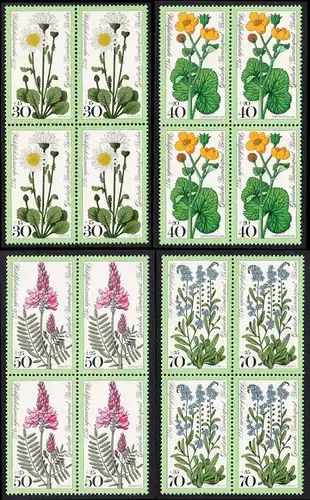 BERLIN 1977 Michel-Nummer 556-559 postfrisch SATZ(4) BLÖCKE - Wiesenblumen