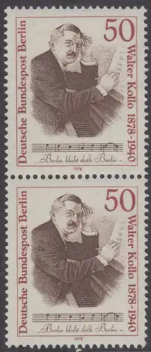 BERLIN 1978 Michel-Nummer 561 postfrisch vert.PAAR - Walter Kollo, Operettenkomponist