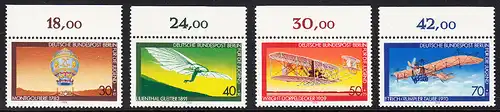 BERLIN 1978 Michel-Nummer 563-566 postfrisch SATZ(4) EINZELMARKEN RÄNDER oben - Luftfahrt