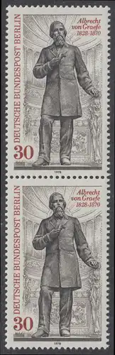 BERLIN 1978 Michel-Nummer 569 postfrisch vert.PAAR - Albrecht von Graefe, Augenarzt