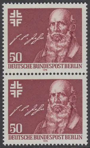 BERLIN 1978 Michel-Nummer 570 postfrisch vert.PAAR - Friedrich Ludwig Jahn, Begründer der deutschen Turnbewegung