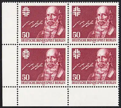 BERLIN 1978 Michel-Nummer 570 postfrisch BLOCK ECKRAND unten links - Friedrich Ludwig Jahn, Begründer der deutschen Turnbewegung