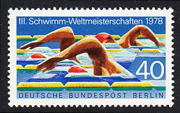 BERLIN 1978 Michel-Nummer 571 postfrisch EINZELMARKE - Schwimm-Weltmeisterschaften, Berlin