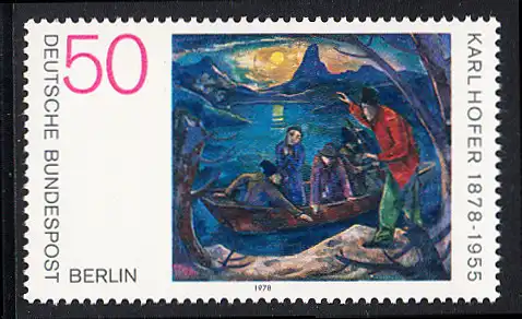 BERLIN 1978 Michel-Nummer 572 postfrisch EINZELMARKE - Gemälde von Karl Hofer