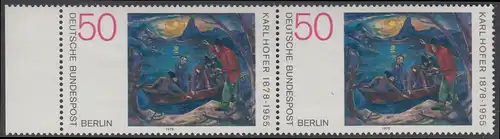 BERLIN 1978 Michel-Nummer 572 postfrisch horiz.PAAR RAND links - Gemälde von Karl Hofer