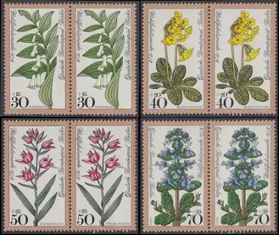 BERLIN 1978 Michel-Nummer 573-576 postfrisch SATZ(4) horiz.PAARE - Waldblumen