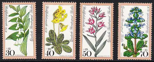 BERLIN 1978 Michel-Nummer 573-576 postfrisch SATZ(4) EINZELMARKEN - Waldblumen