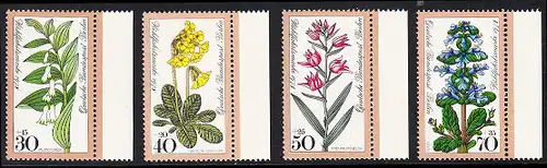 BERLIN 1978 Michel-Nummer 573-576 postfrisch SATZ(4) EINZELMARKEN RÄNDER rechts - Waldblumen