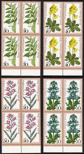 BERLIN 1978 Michel-Nummer 573-576 postfrisch SATZ(4) BLÖCKE RÄNDER unten - Waldblumen