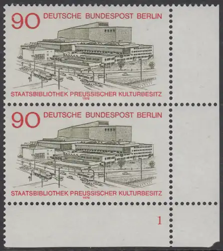 BERLIN 1978 Michel-Nummer 577 postfrisch vert.PAAR ECKRAND unten rechts (FN) - Staatsbibliothek Preußischer Kulturbesitz