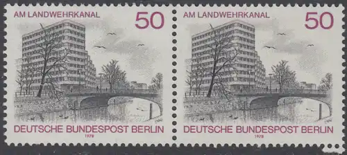 BERLIN 1978 Michel-Nummer 579 postfrisch horiz.PAAR - Berlin-Ansichten: Shellhaus am Landwehrkanal