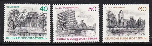 BERLIN 1978 Michel-Nummer 578-580 postfrisch SATZ(3) EINZELMARKEN - Berlin-Ansichten