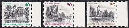 BERLIN 1978 Michel-Nummer 578-580 postfrisch SATZ(3) EINZELMARKEN RÄNDER rechts - Berlin-Ansichten