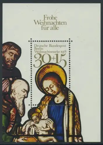 BERLIN 1978 Michel-Nummer 581 postfrisch BLOCKAUSGABE No. 7 - Weihnachten