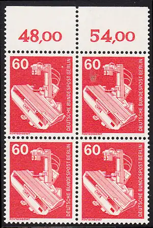 BERLIN 1978 Michel-Nummer 582 postfrisch BLOCK RÄNDER oben (b) - Industrie & Technik: Röntgengerät