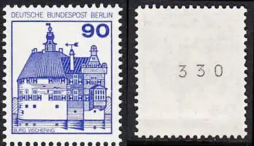 BERLIN 1978 Michel-Nummer 588 postfrisch EINZELMARKE m/ rücks.Rollennummer 330 - Burgen & Schlösser: Burg Vischering