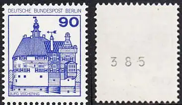 BERLIN 1978 Michel-Nummer 588 postfrisch EINZELMARKE m/ rücks.Rollennummer 385 - Burgen & Schlösser: Burg Vischering