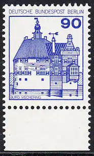 BERLIN 1978 Michel-Nummer 588 postfrisch EINZELMARKE RAND unten - Burgen & Schlösser: Burg Vischering