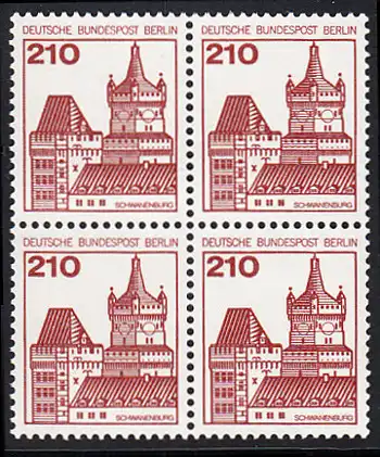 BERLIN 1978 Michel-Nummer 589 postfrisch BLOCK - Burgen & Schlösser: Schwanenburg, Kleve
