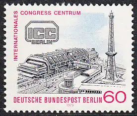 BERLIN 1979 Michel-Nummer 591 postfrisch EINZELMARKE - Internationales Congress-Centrum (ICC), Berlin