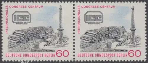 BERLIN 1979 Michel-Nummer 591 postfrisch horiz.PAAR - Internationales Congress-Centrum (ICC), Berlin