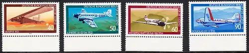 BERLIN 1979 Michel-Nummer 592-595 postfrisch SATZ(4) EINZELMARKEN RÄNDER unten - Luftfahrt