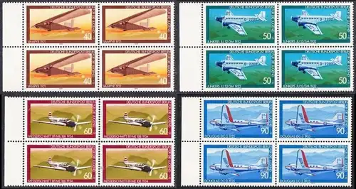 BERLIN 1979 Michel-Nummer 592-595 postfrisch SATZ(4) BLÖCKE RÄNDER links - Luftfahrt