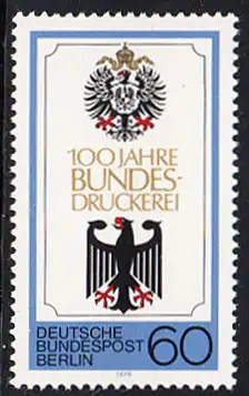 BERLIN 1979 Michel-Nummer 598 postfrisch EINZELMARKE - Bundesdruckerei Berlin