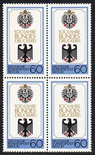 BERLIN 1979 Michel-Nummer 598 postfrisch BLOCK - Bundesdruckerei Berlin