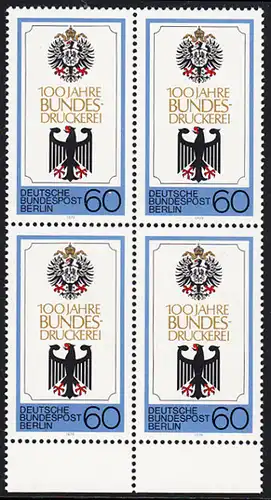 BERLIN 1979 Michel-Nummer 598 postfrisch BLOCK RÄNDER unten - Bundesdruckerei Berlin