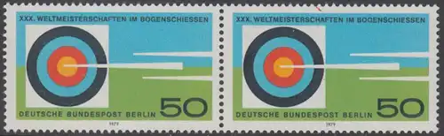 BERLIN 1979 Michel-Nummer 599 postfrisch horiz.PAAR - Weltmeisterschaften im Bogenschießen, Berlin