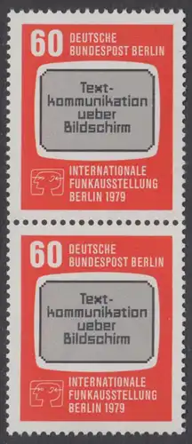 BERLIN 1979 Michel-Nummer 600 postfrisch vert.PAAR - Internationale Funkausstellung (IFA), Berlin